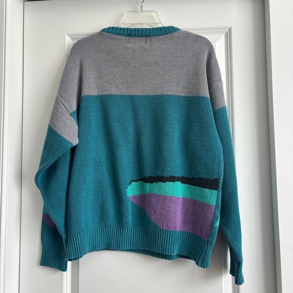 VTG London Fog Golf Sweater Men's Large Made in USA 100% Cotton Intarsia Knit - Picture 2 of 15